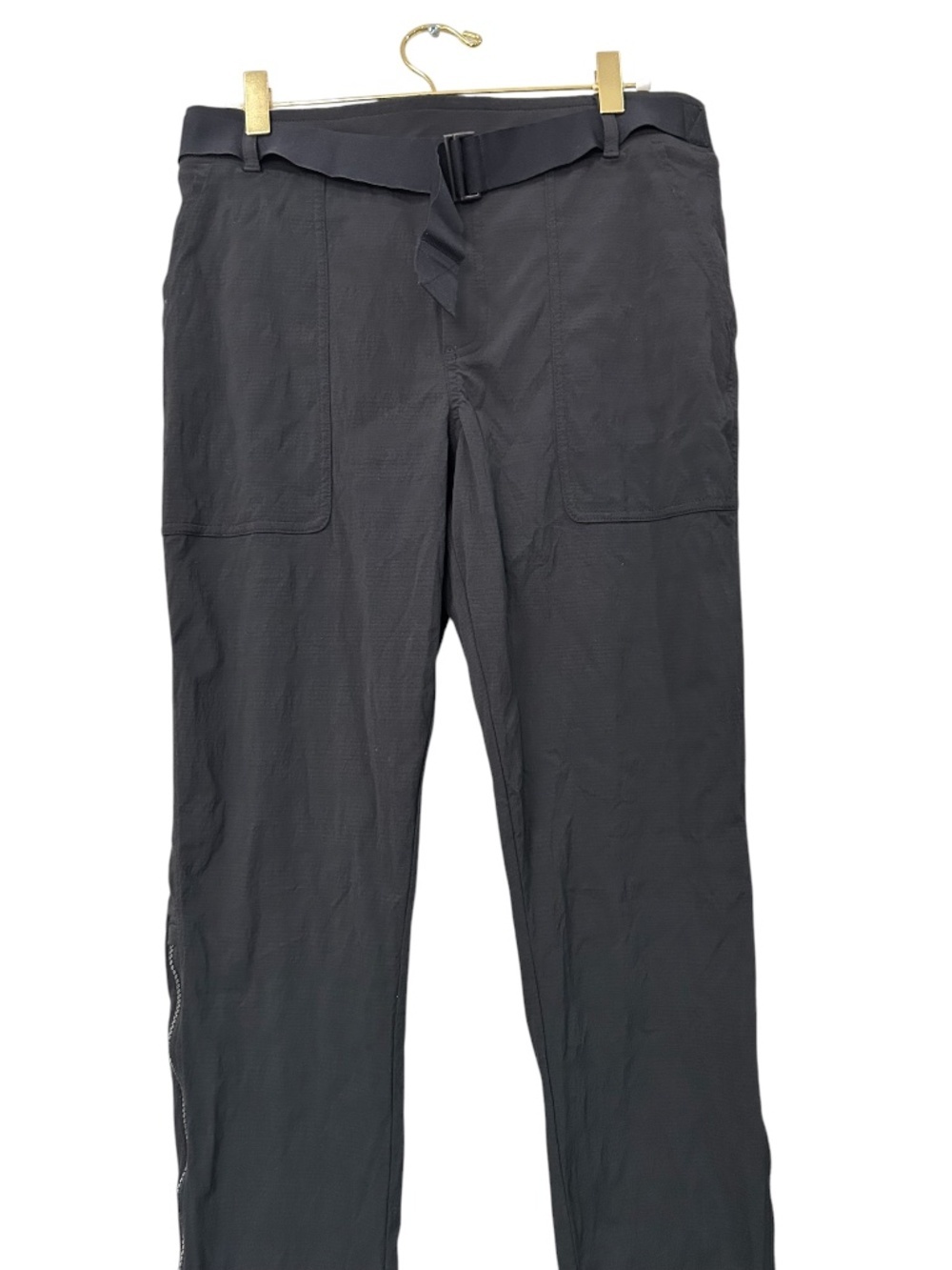 Athleta Trekkie Utility Cargo Belted Black Pants For Travel Or Hiking Size 8 - Picture 8 of 16